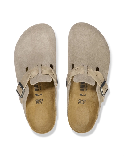 Boston Suede Leather Braided Sandal - Taupe - Birkenstock